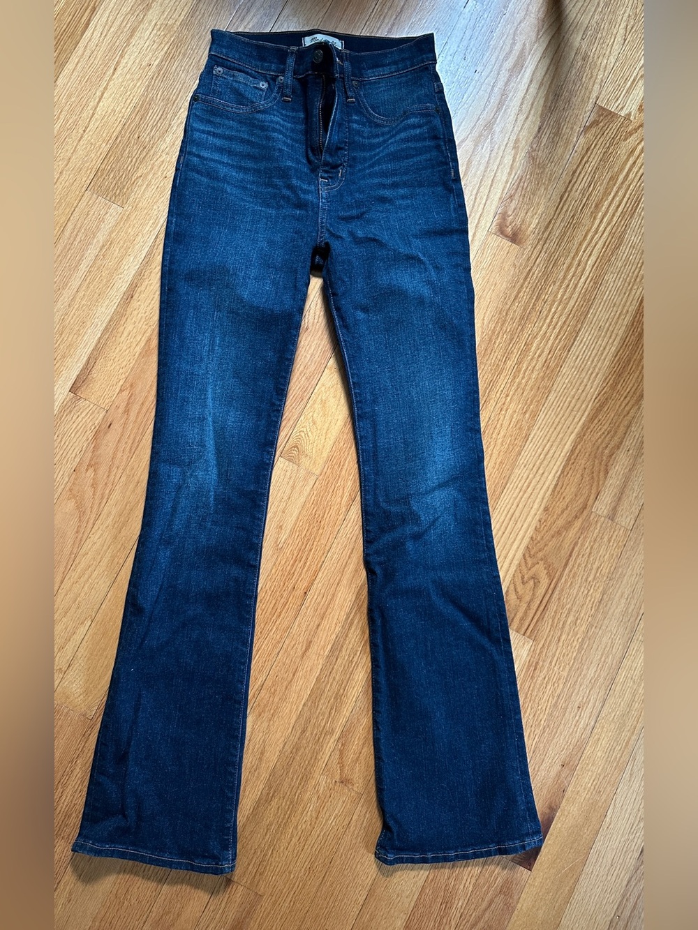 Madewell Dark Blue High-Rise Skinny Flare Jeans